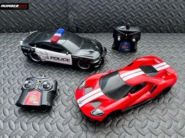 Jada Toys Heat Chase RC 2017 Ford GT &amp; 2015 Dodge Charger SRT Hellcat 2 Remotes - £47.47 GBP