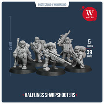 28mm wargame miniature Halflings Sharpshooters by W Artel Ratling Snipers - £64.88 GBP