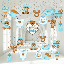 53 Pcs Bear Baby Shower Hanging Decorations We Can Bearly Wait Baby Ceiling Swir - £15.97 GBP