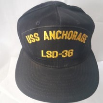 USS ANCHORAGE LSD 36 VINTAGE MILITARY NAVY SNAPBACK HAT CAP USA MADE USN... - £19.54 GBP