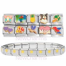 10 Top SellIing Italian Charms Smile Starter Bracelet Dog Mom Fish Palm MIX126 - £8.68 GBP