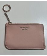 KATE SPADE NEW YORK Blush Pink Leather L- Zip Card Wallet / Keychain Holder - $547.82 MXN