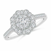 ANGARA Vintage Style Diamond Floral Engagement Ring in 14K Gold (GVS2, 0.52 Ctw) - £1,638.12 GBP