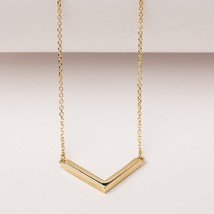 V Necklace-14K-V Shaped Necklace-V Pendant Necklace-Chevron Necklace - £322.90 GBP