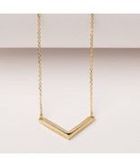 V Necklace-14K-V Shaped Necklace-V Pendant Necklace-Chevron Necklace - $8,409.59 MXN