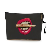 Sexy Red Lips Print Cosmetic Bags Case Women Lady Makeup Bag Large Capacity Mult - £6.58 GBP