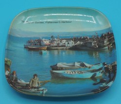 Vintage Sea Of Galilee Fisherman&#39;s Harbor Plastic Collector Souvenir Plate - £11.66 GBP