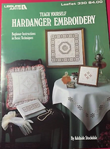 Leisure Arts Teach Yourself Hardanger Embroidery Design Book - $8.87