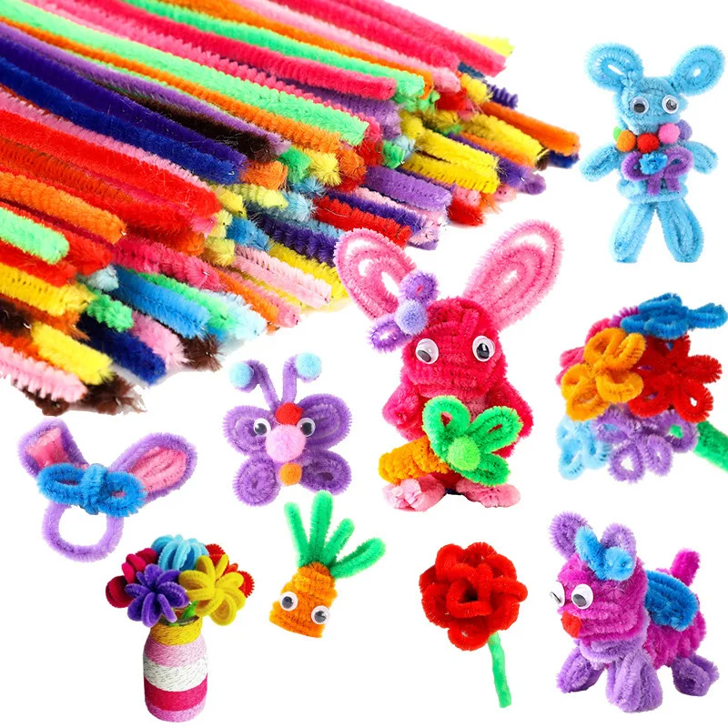 DIY Rainbow-colored Pompom Plush Stick Colorful Top Educational Toys Handmade - £8.98 GBP+