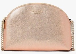 Kate Spade Spencer Metallic Rose Gold Leather Double Zip Dome Crossbody K5386 - £79.12 GBP