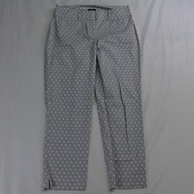 Ann Taylor 2 Gray Print Curvy Straight Cropped Stretch Dress Pants - $9.79