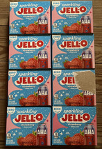 (8 Ct) Sparkling Strawberry Aha Sugar Free Jell-O Exp 3/25 Free Shipping *Read* - £21.78 GBP