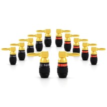 Sewell Deadbolt Right-Angle Banana Plugs, 6 Pairs Quick Connect Gold Pla... - $35.99