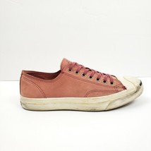 Converse Jack Purcell Low Top Leather Sneaker Pink Red Worn Distressed M 7.5 W 9 - £43.66 GBP