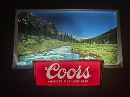 Vintage COORS BEER Rocky Mountain Flowing Stream MOTION Bar Light Sign S... - $8,304.16 MXN