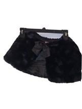 Copper Key  Girls Faux Fur Cape Vest Cropped Size Medium Black - £35.17 GBP