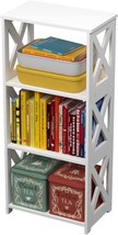 Rerii Small Bookcase Bookshelf - 4 Tier Bookshelves Organizer Storage, White - $63.93