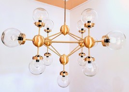 Huge Brass Classic Sputnik Chandelier Elegant Italian Sputnik Premium Lighting - £1,175.09 GBP