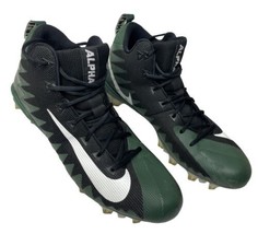 nike alpha menace mens size 13.5 mid cleat green / white  - £15.71 GBP