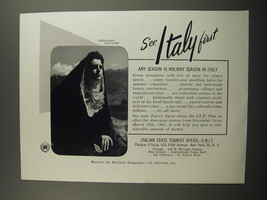 1961 Italian State Tourist Office Advertisement - Sardinian Costume - $18.49