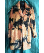 funky Vintage OrangeBlack Fur Faux Coat Jacket Long Quality Winter Size ... - £118.81 GBP