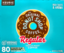 The Original Donut Shop Regular Coffee Medium Roast K-Cup Pods 80 Ct EXP... - $54.81