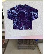 NEW Gilden Dark Purple Navy Blue Spiral Ice Tie-Dye Long Sleeve Shirt Si... - $37.56 CAD