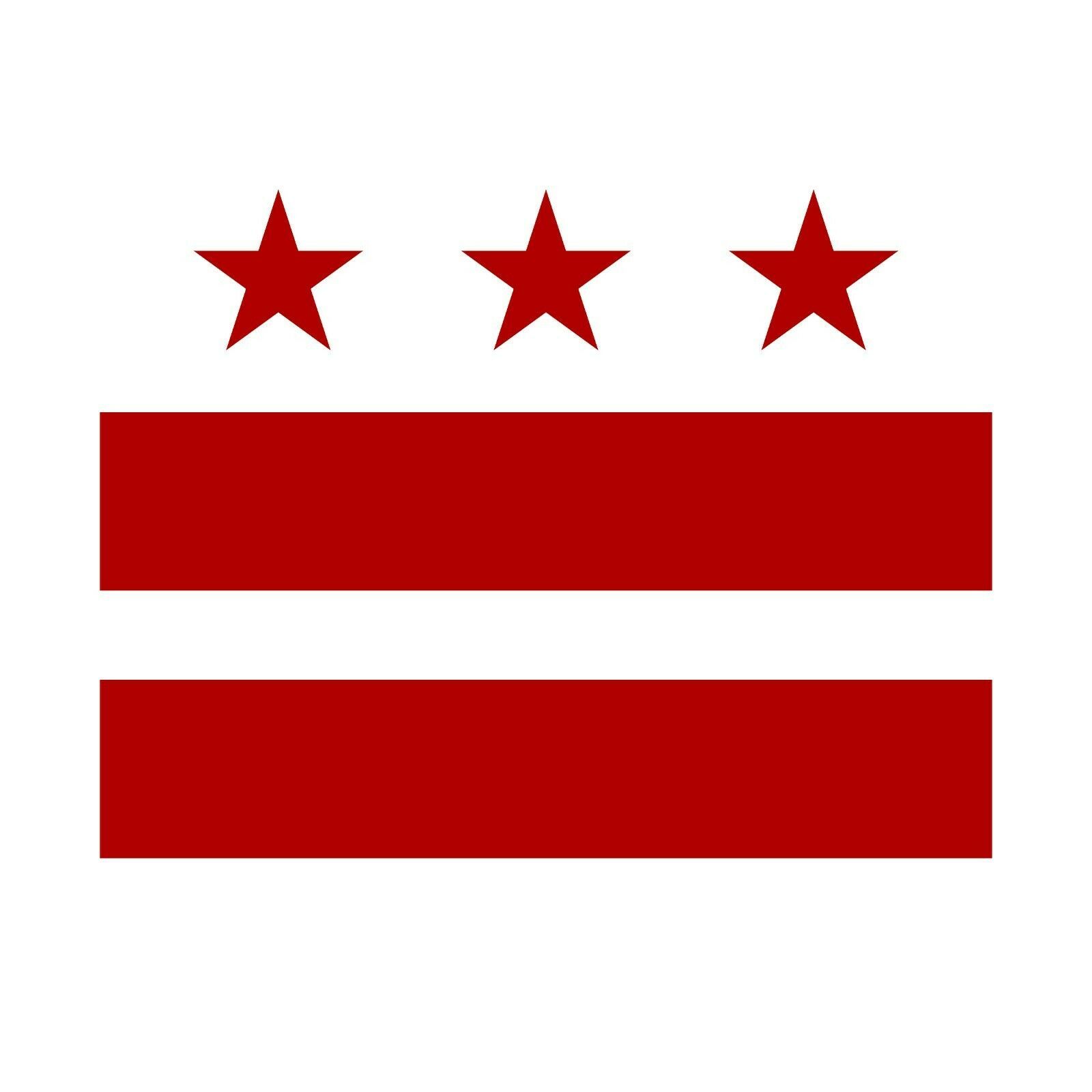 2x DC District of Columbia Flag Vinyl Decal Sticker Different colors & size
