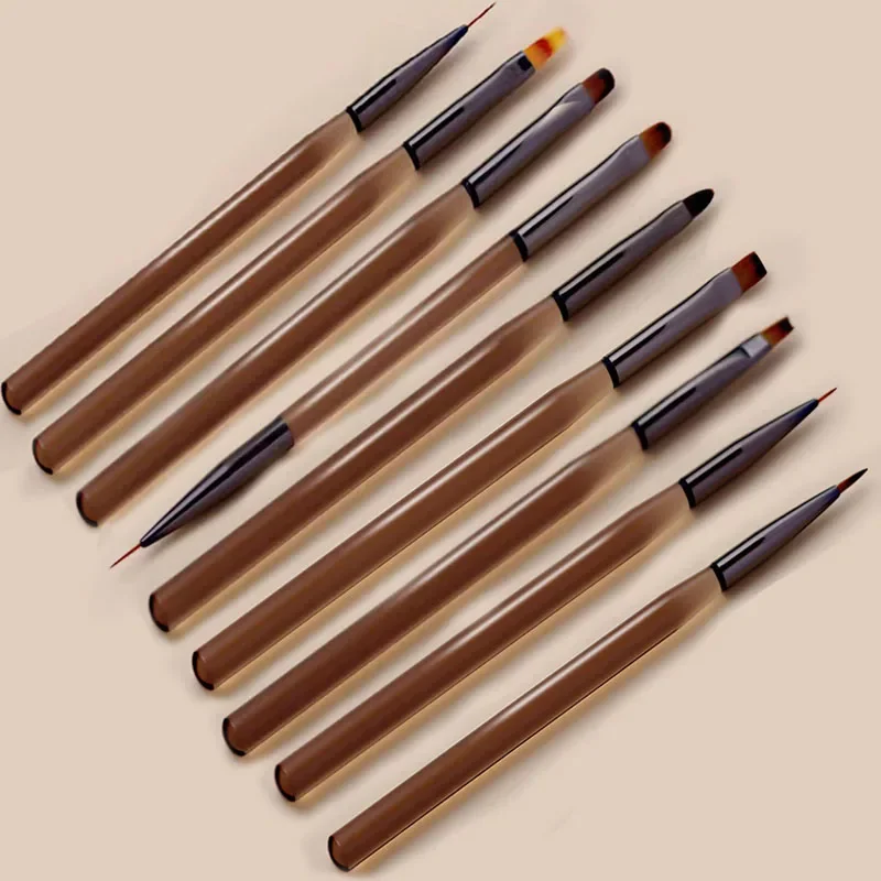 One Set Acrylic French Stripe Nail Art Liner Brush Tips Nail Professional - £6.23 GBP