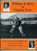 Virginia Tech Vs William &amp; Mary Ncaa Football Program 10/16/1971-LOU HOLZ-vf - £90.83 GBP