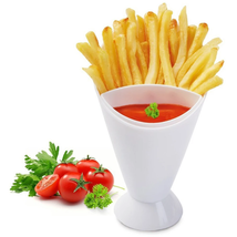 Fries Shelf Holder Assorted Sauce Chips Dip Snack Cone Stand Plastic Dip Cup Two - £21.59 GBP