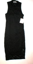 New Womens NWT Gaze Made in USA LA Dress Black Lace Lined S Sleeveless Flowers  - £121.37 GBP