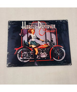 Harley Davidson motorcycle bike pinup girl steel metal sign - £71.23 GBP