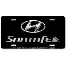 Hyundai Santa Fe Inspired Art on Black FLAT Aluminum Novelty License Tag... - $17.99