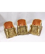 Christmas Sleigh Centerpieces Gold 9-1/2&quot; Lot of 3 Xmas - $13.73 CAD