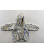 Hand Knitted Baby Girls Double Button Up Hooded Cardigan Sweater Multico... - $10.86 CAD