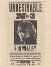 Harry Potter Undesirable Number 3 Ron Weasley Wanted Flyer/Poster Prop/R... - $2.18