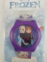 NIP Disney Frozen Elsa &amp; Anna Princess Flashing LCD Kid’s Watch Purple Band - £7.66 GBP