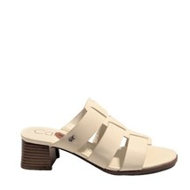 Calvin Klein Audrey White Slip On Block Heel Mule Sandals Size 8 New w/out Box - £30.86 GBP