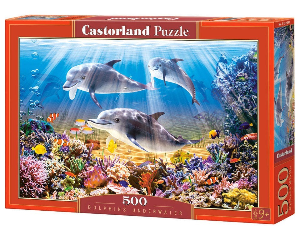 500 Piece Jigsaw Puzzle, Dolphins Underwater, Ocean life, Sea puzzles, A... - $33.74