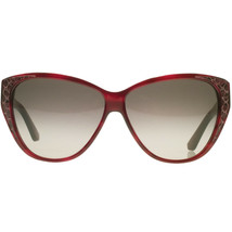 Salvatore Ferragamo SF711 616 Striped Red Cat Eye Leather Womens Sunglas... - $76.63