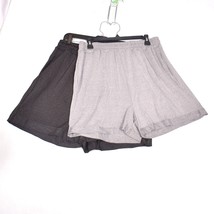 2 Pair Women&#39;s Athletic Shorts One Grey One Black Size XL - £8.60 GBP