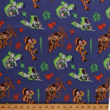 Cotton Disney Kids Toy Story Lightyear Woody Blue Fabric Print by Yard D787.94 - £14.35 GBP