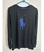 Polo Ralph Lauren Polo Youth Boys Long Sleeve Large Logo Black Blue Shir... - $20.28 CAD