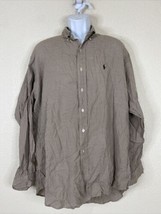 Ralph Lauren Golf Tilden Men Size L Brown Micro Check Button Up Shirt Long Sleev - $7.25
