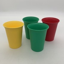 Vintage Tupperware Tumblers Kids Cups Juice #109-38 Red, Green &amp; Yellow - £6.04 GBP