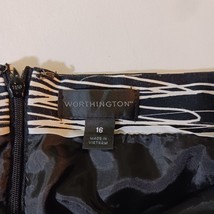 Worthington Back Zipper Women's Black & White Skirt Size 16 Measured Waist 38 image 3