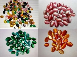 Sillimanite Mix Color CatsEye Oval Cabochon Gemstone DIY Yellow, Blue, ... - $68.59