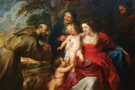 The Holy Family with Saints Francis &amp; Infant St. John the Baptist by Peter Paul  - £17.42 GBP+