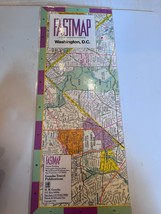 Fastmap Wshington DC 1989 Laminated Map - $9.99